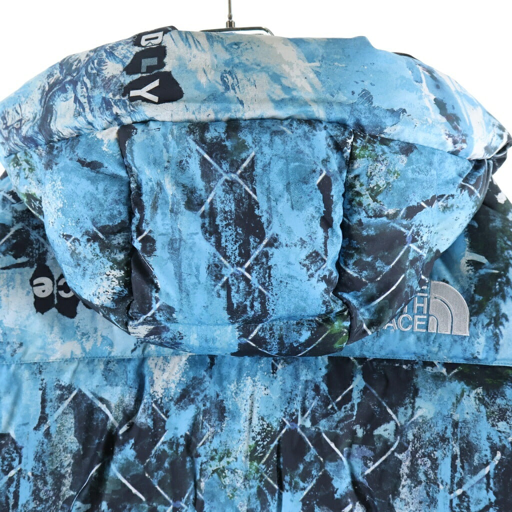 THE NORTH FACE(ザノースフェイス) PRINTED HMLYN DOWN PARKA プリンテッドヒマラヤンダウンパーカ グラフィティ総柄 フーデッドダウンジャケット ブルー/ブラック NF0A5J1J