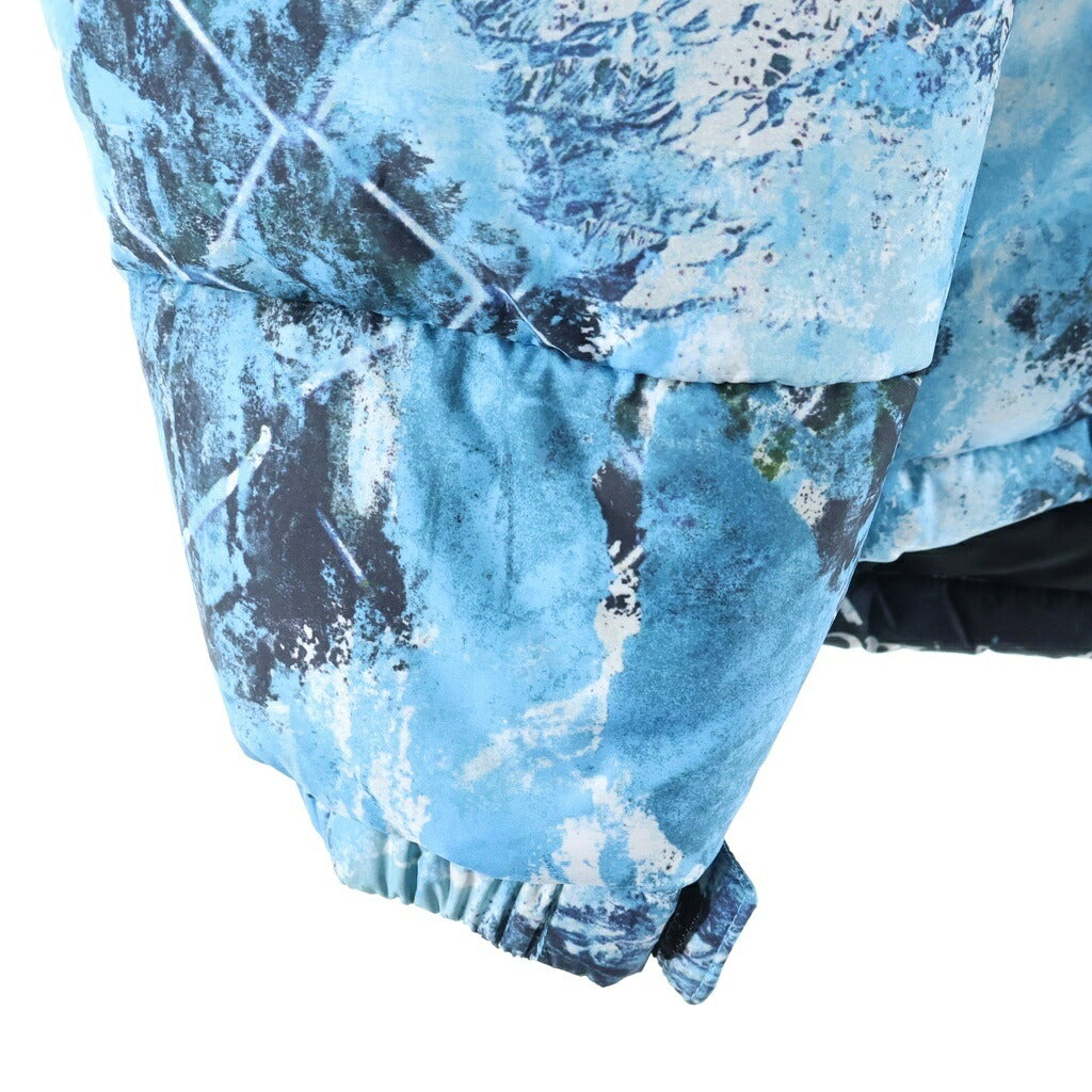 THE NORTH FACE(ザノースフェイス) PRINTED HMLYN DOWN PARKA プリンテッドヒマラヤンダウンパーカ グラフィティ総柄 フーデッドダウンジャケット ブルー/ブラック NF0A5J1J