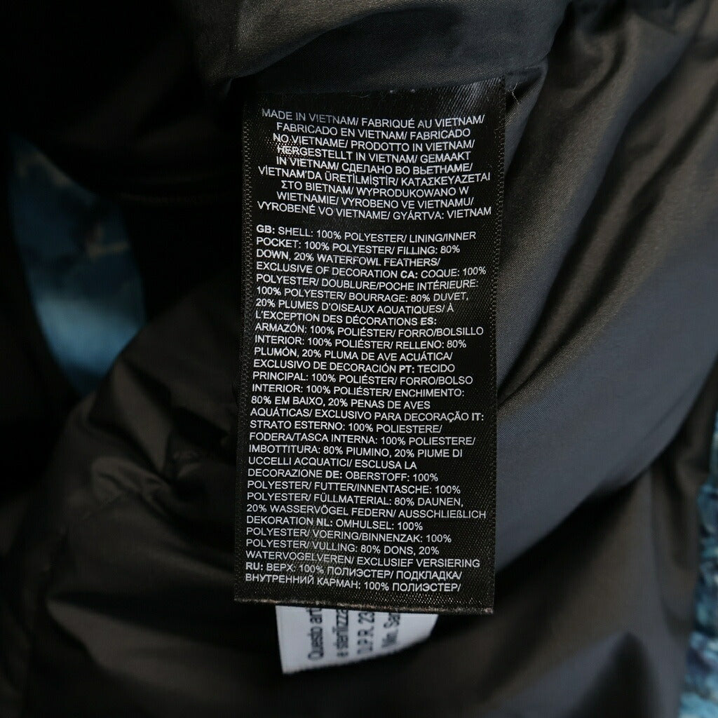 THE NORTH FACE(ザノースフェイス) PRINTED HMLYN DOWN PARKA プリンテッドヒマラヤンダウンパーカ グラフィティ総柄 フーデッドダウンジャケット ブルー/ブラック NF0A5J1J