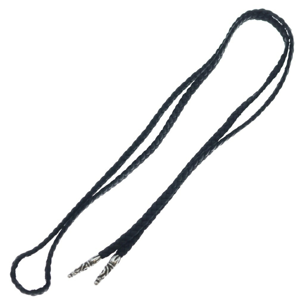 CHROME HEARTS(クロムハーツ) LEATHER BRAID SCROLL ネックレス レザーブレイドネックレス ブラック/シルバー BCA377