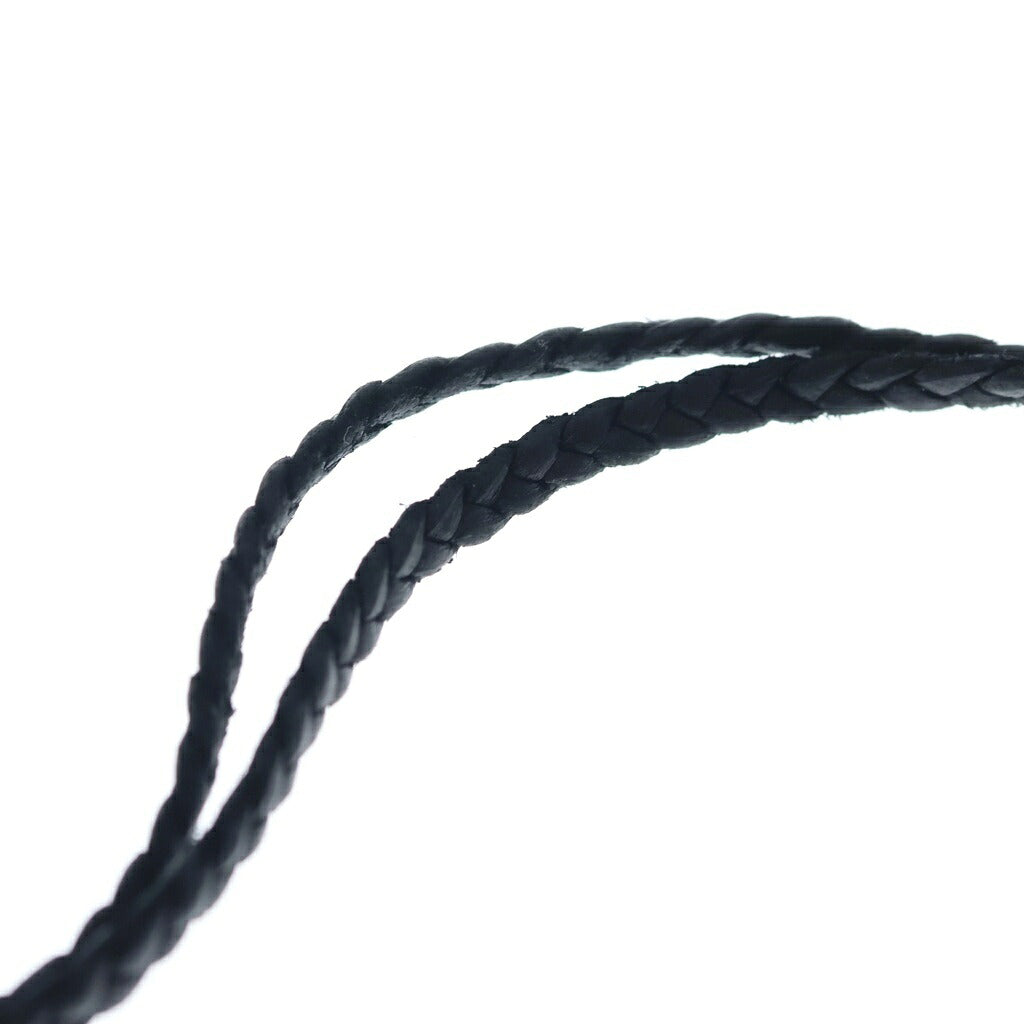 CHROME HEARTS(クロムハーツ) LEATHER BRAID SCROLL ネックレス レザーブレイドネックレス ブラック/シルバー BCA377
