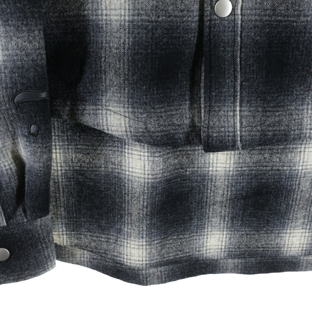 cvtvlist(カタリスト) GRUNGE SHIRT アームロゴ オンブレチェック長袖シャツ ブラック 2301110202