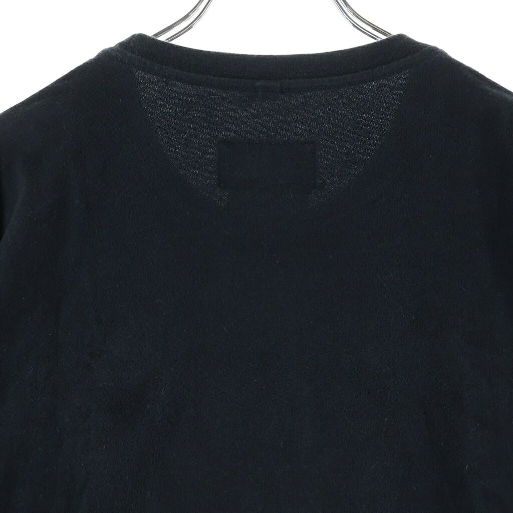 doublet(ダブレット) 18SS DEADSTOCK EMBROIDERY T-SHIRT WITH HAND-PAINT サンダープリント ロゴエンブロイダリー クルーネック半袖Tシャツ カットソー ブラック 18SS16CS87