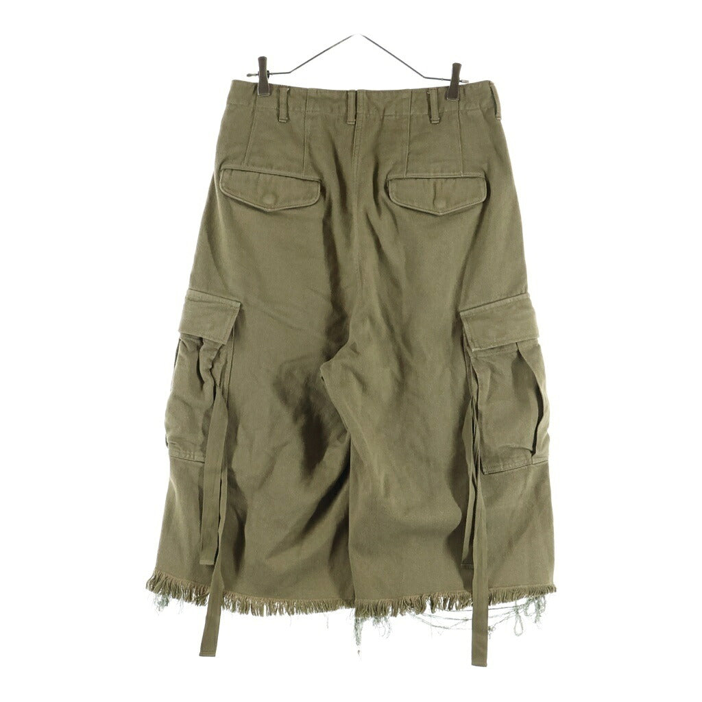 doublet(ダブレット) 22SS SILK TWILL MILITARY PANTS カットオフ シルクツイル ミリタリーパンツ カーキ 22SS15PT173