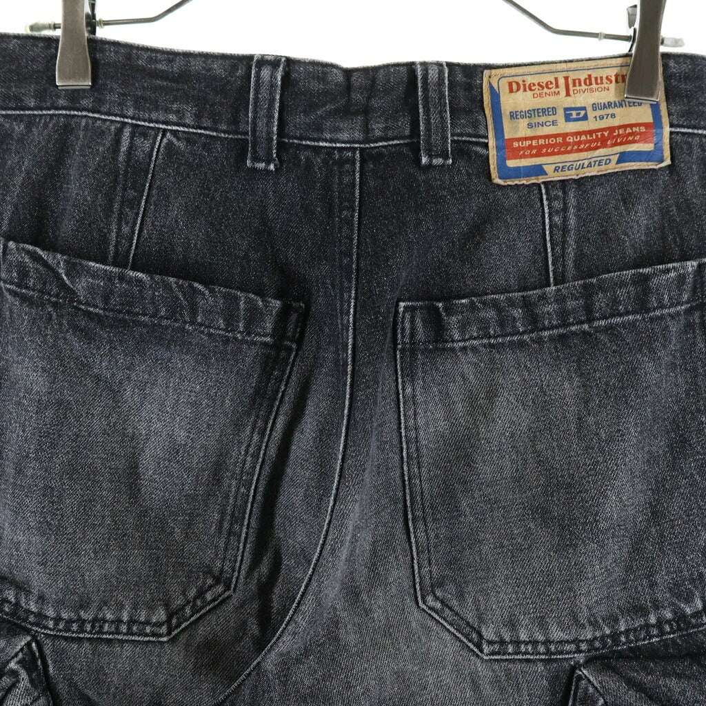 DIESEL(ディーゼル) D-FISH-CARGO-S ディーフィッシュ ジップフライ デニムカーゴパンツ ブラック A13088
