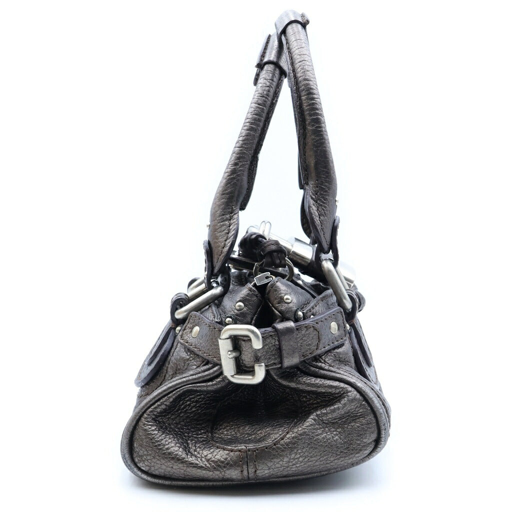 Chloe(クロエ) Paddington パディントン カウレザー ハンドバッグ シルバー 6ASA10-6A403