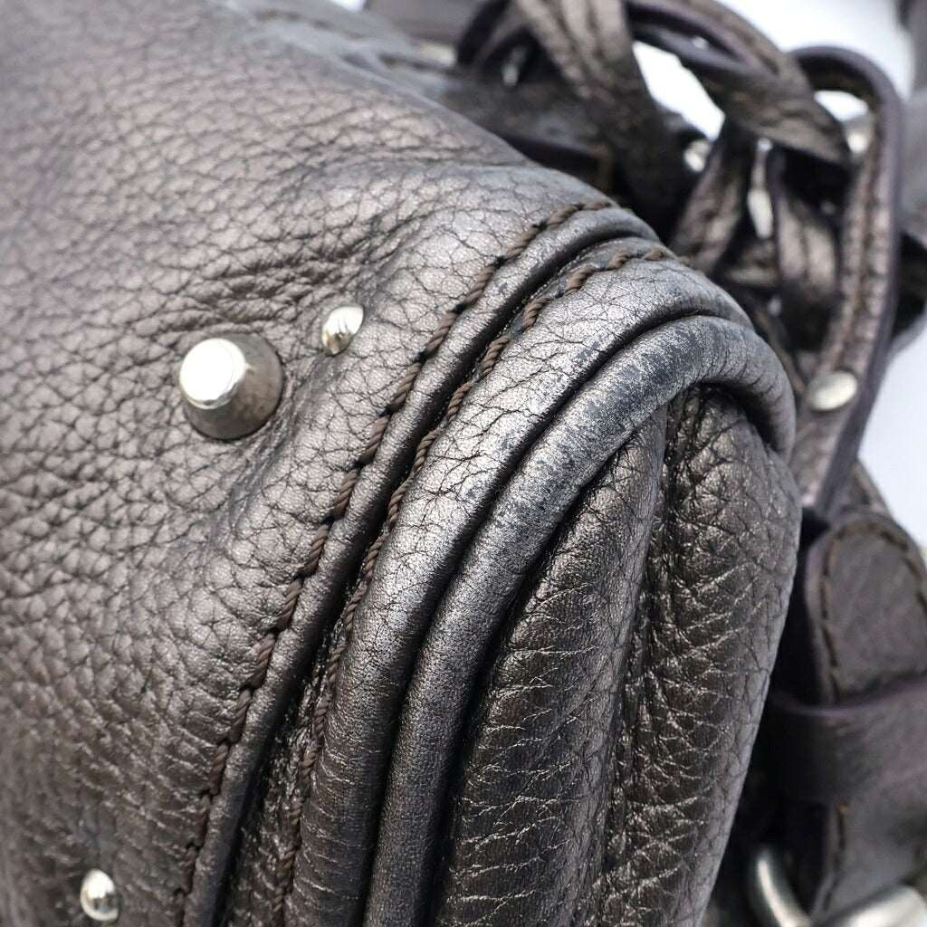 Chloe(クロエ) Paddington パディントン カウレザー ハンドバッグ シルバー 6ASA10-6A403