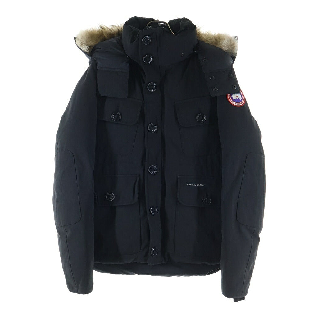 CANADA GOOSE(カナダグース) ラッセルパーカ アームロゴワッペン ファーフーデッド ダウンジャケット ブラック 2301JM R