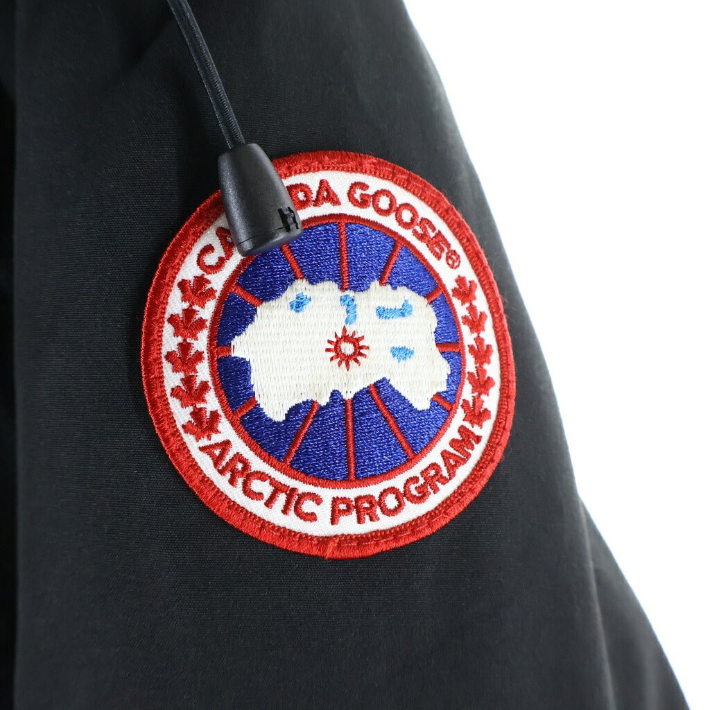 CANADA GOOSE(カナダグース) ラッセルパーカ アームロゴワッペン ファーフーデッド ダウンジャケット ブラック 2301JM R