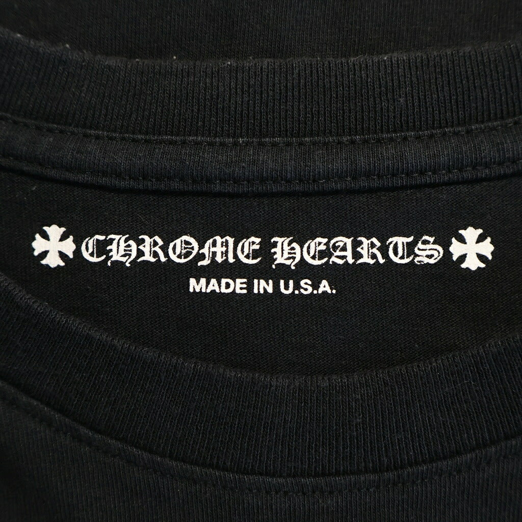CHROME HEARTS(クロムハーツ) PPO US SCRL T-SHIRT アメリカンフラッグ スクロールラベルプリント クルーネック長袖Tシャツ カットソー ブラック