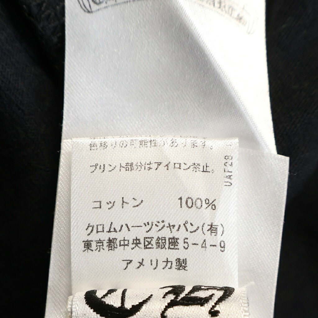 CHROME HEARTS(クロムハーツ) PPO US SCRL T-SHIRT アメリカンフラッグ スクロールラベルプリント クルーネック長袖Tシャツ カットソー ブラック