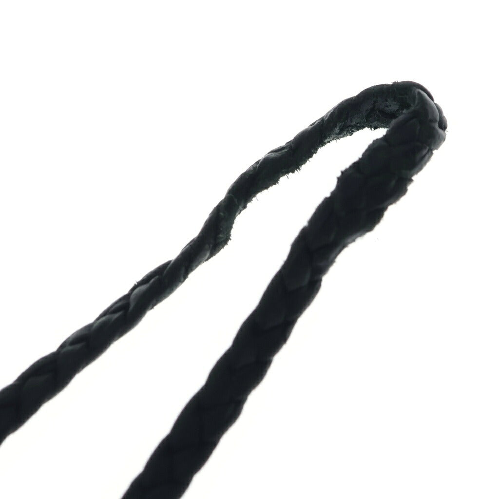 CHROME HEARTS(クロムハーツ) LEATHER BRAID SCROLL ネックレス レザーブレイドネックレス ブラック/シルバー BCA377