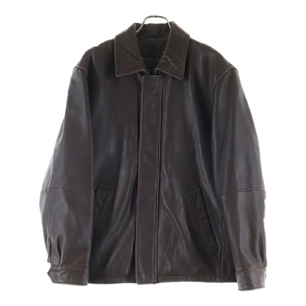 NO BRAND(ノーブランド) Jos.A.Bank(ジョス・エー・バンク) SIGNATURE COLLECTION ライナー付 ジップアップレザージャケット ブラウン