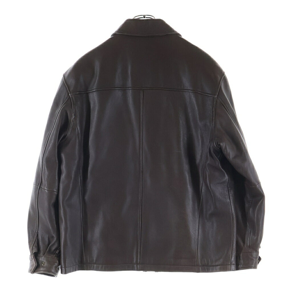 NO BRAND(ノーブランド) Jos.A.Bank(ジョス・エー・バンク) SIGNATURE COLLECTION ライナー付 ジップアップレザージャケット ブラウン