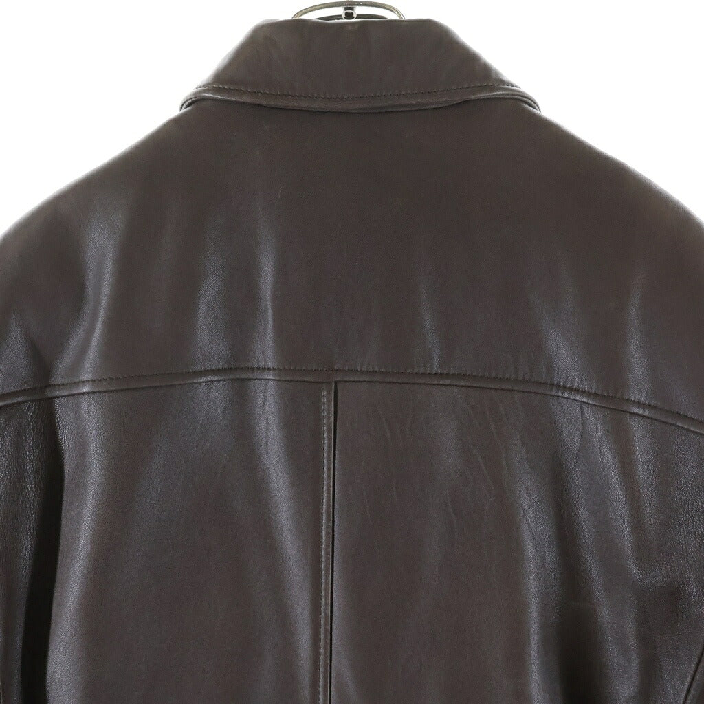 NO BRAND(ノーブランド) Jos.A.Bank(ジョス・エー・バンク) SIGNATURE COLLECTION ライナー付 ジップアップレザージャケット ブラウン