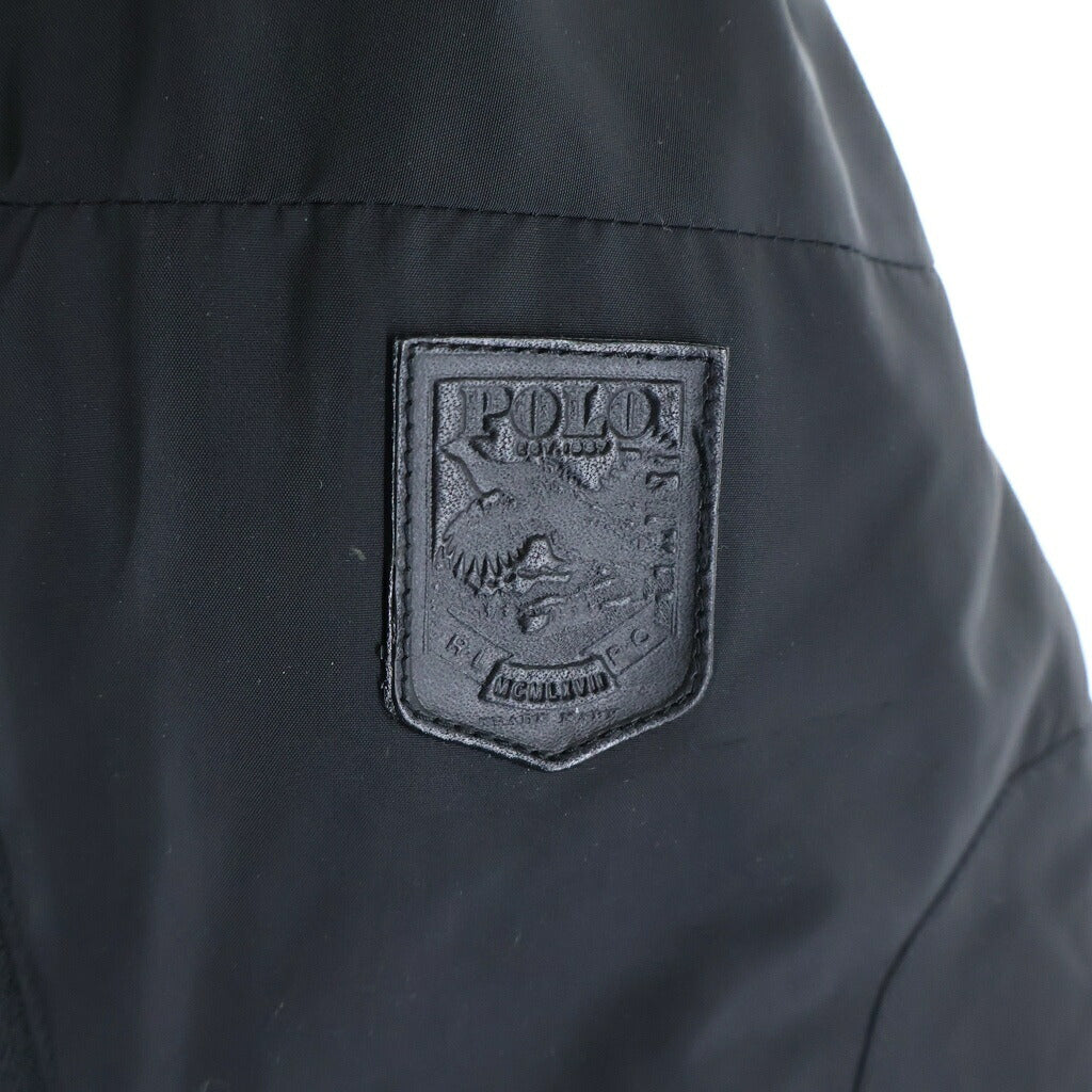 RLX RALPHLAUREN(アール エル エックス ラルフ ローレン) ファー付 ベルテッド ジップアップダウンコート ブラック