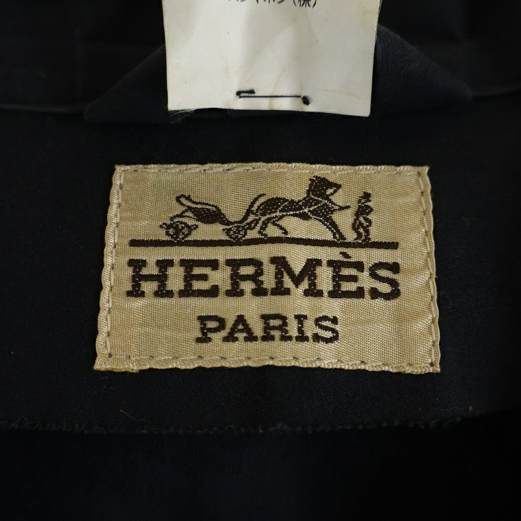 HERMES(エルメス) 80S VINTAGE ヴィンテージ マッキントッシュ製 コットン 金ボタン ダブルブレストジャケット ネイビー