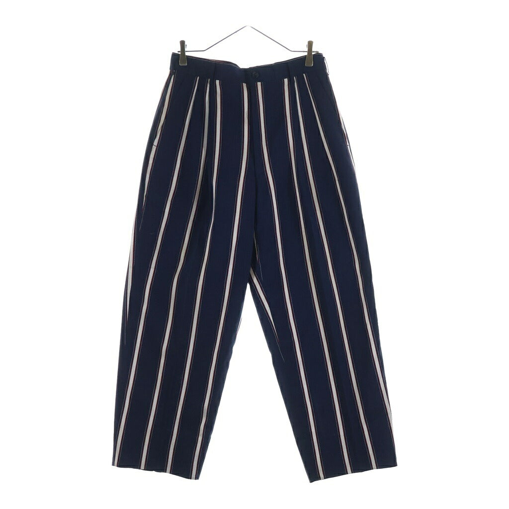 COMME des GARCONS HOMME PLUS(コムデギャルソンオムプリュス) 80-90S ARCHIVE アーカイブ サンプル品 マルチストライプ テーパードパンツ ネイビー