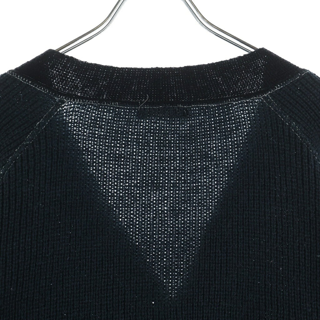COMME des GARCONS HOMME(コムデギャルソンオム) 90-00S ARCHIVE アーカイブ 田中オム期 銀タグ バイカラー ニットカーディガン ネイビー