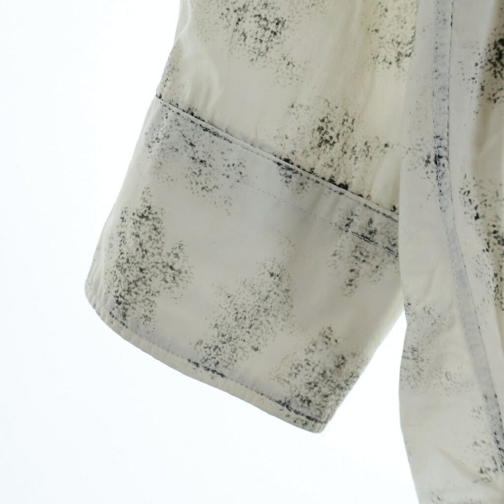 COMME des GARCONS HOMME PLUS(コムデギャルソンオムプリュス) 80-90S ARCHIVE アーカイブ 総柄 ノーカラージップアップ長袖シャツ ホワイト