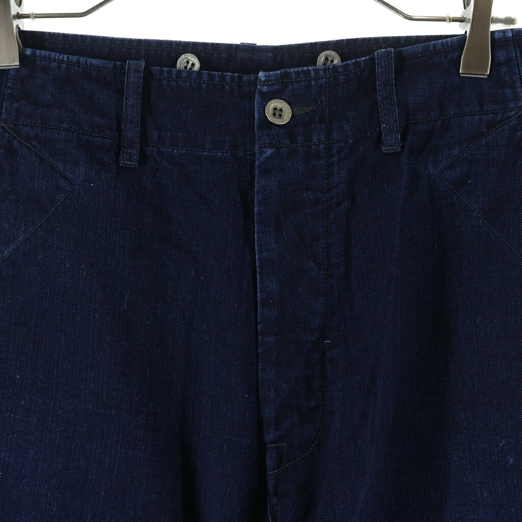 VISVIM(ヴィスヴィム) 26SS GESSO PANTS DMGD ジェッソ ボタンフライ ワイドストレート ワークパンツ インディゴ 0226905008004