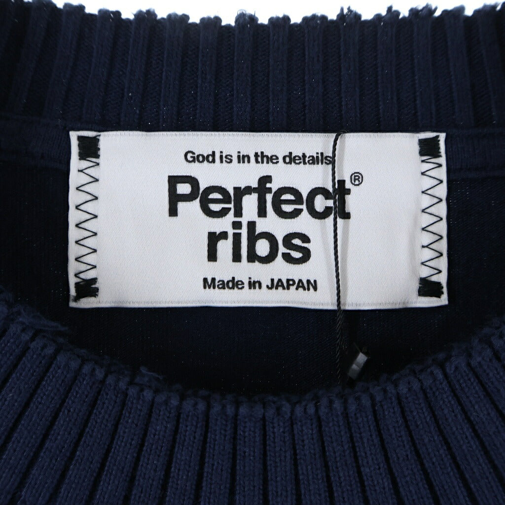 Perfect Ribs(パーフェクトリブス) ×A MOVEMENT ART LOVE MUSIC BASIC S/S T-SHIRT ア ラブモーメント フロッキープリントTシャツ 半袖クルーネックカットソー ネイビー PR634010A1
