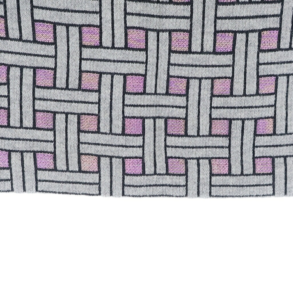 KENZO(ケンゾー) Weave 幾何学模様 ニットミニスカート グレー/ピンク レディース FF62JU6013CQ