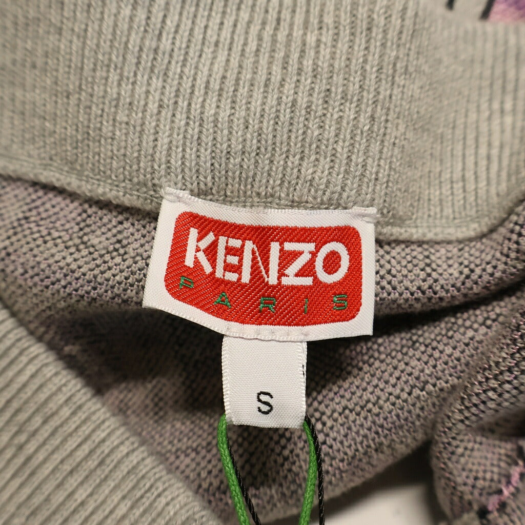 KENZO(ケンゾー) Weave 幾何学模様 ニットミニスカート グレー/ピンク レディース FF62JU6013CQ