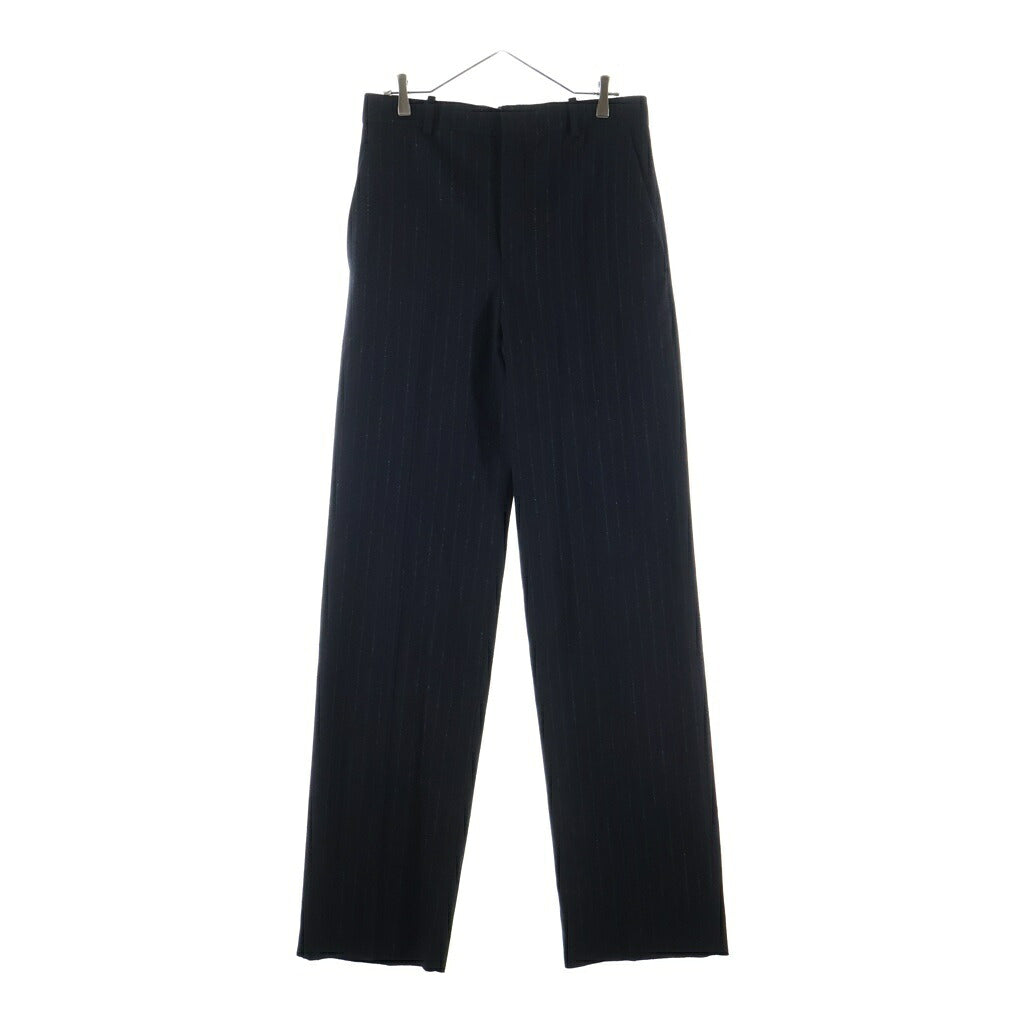 SAINT LAURENT PARIS(サンローランパリ) ピンストライプ ハイウエスト ストレート ウール スラックスパンツ ブラック 844153 Y1M10
