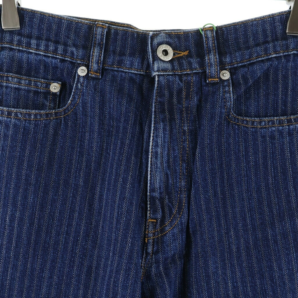 KENZO(ケンゾー) AYAME regular jeans in japanese denim ストライプデザイン ジップフライ ワイドデニムパンツ インディゴ レディース FE62DP2176F2