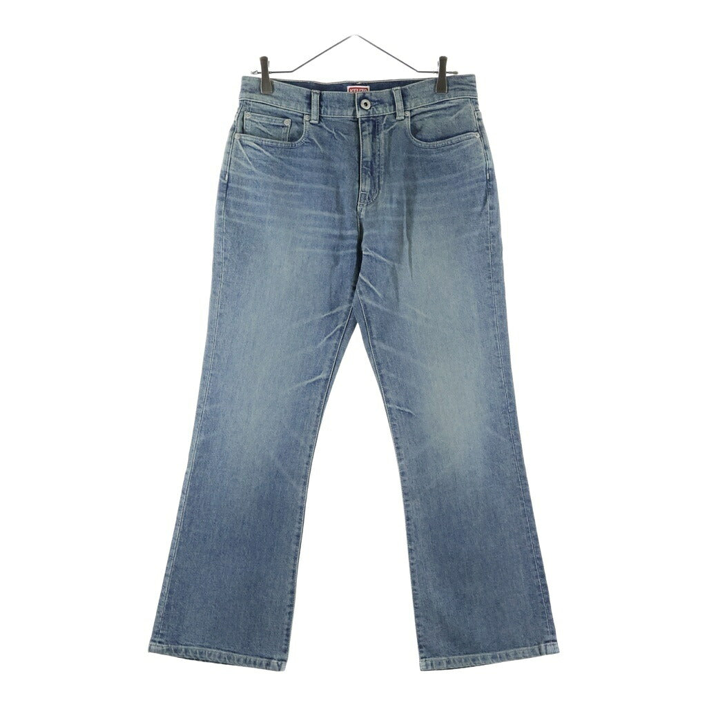 KENZO(ケンゾー) Logo-Patch High Waisted Jean ロゴパッチ ハイウエスト ジップフライ デニムパンツ インディゴ レディース FE62DP2296S7