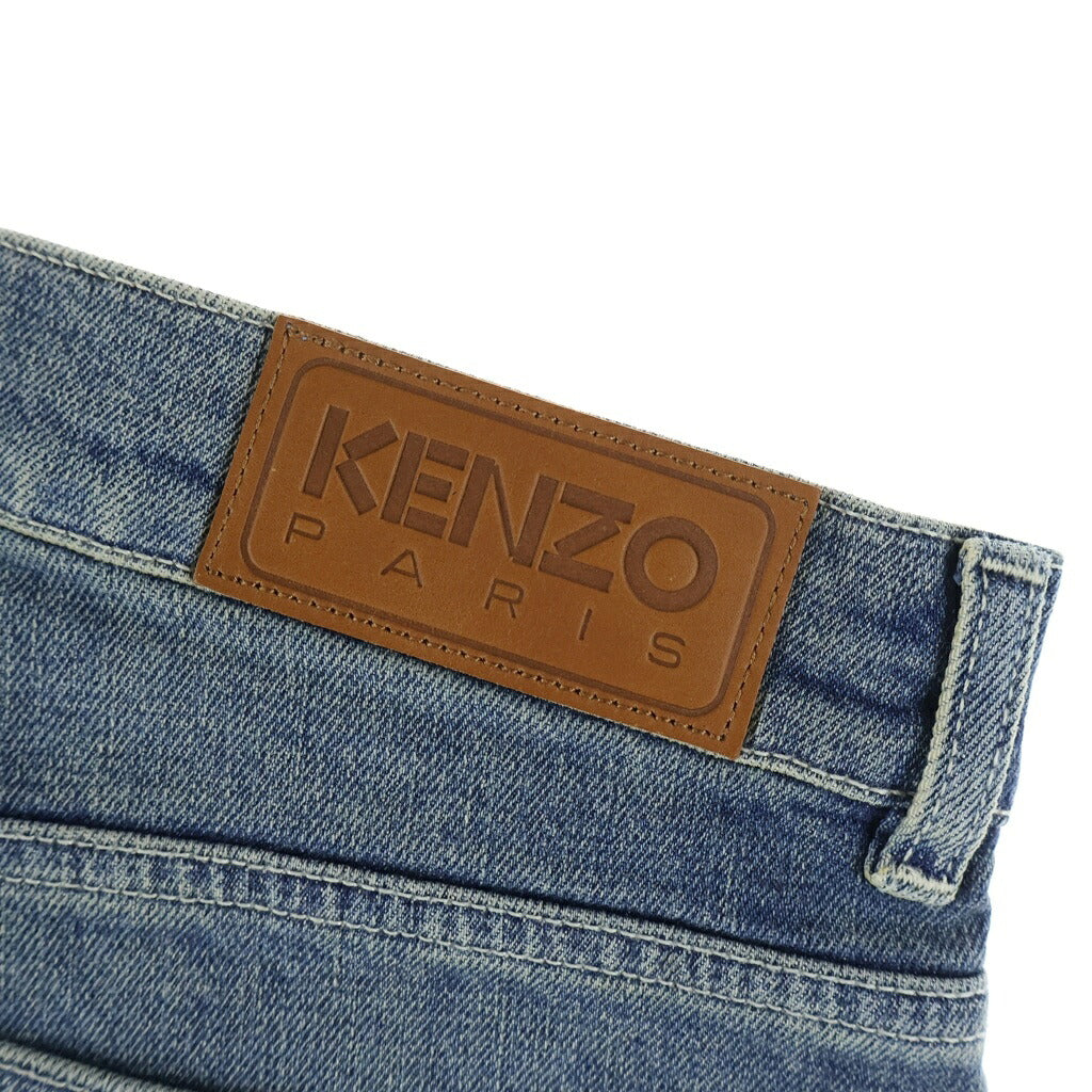 KENZO(ケンゾー) Logo-Patch High Waisted Jean ロゴパッチ ハイウエスト ジップフライ デニムパンツ インディゴ レディース FE62DP2296S7