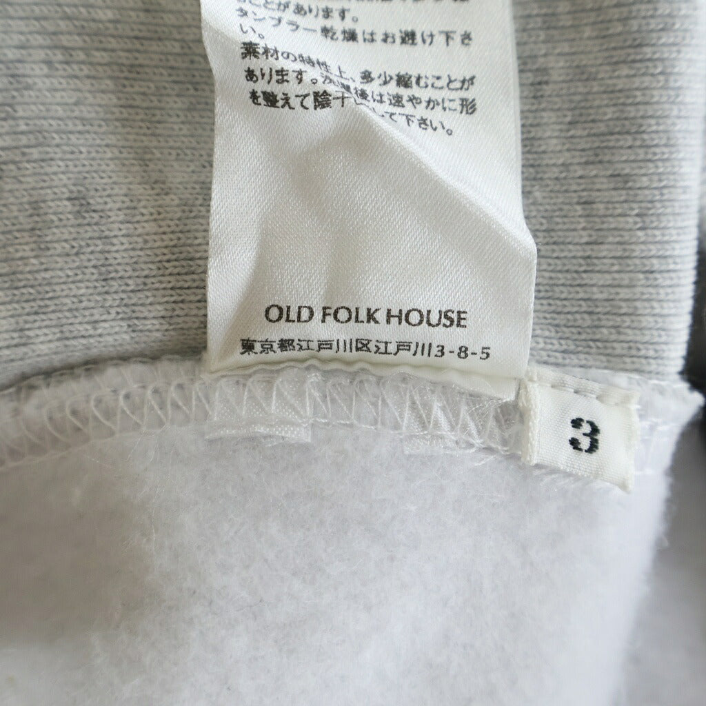 NO BRAND(ノーブランド) OLD FOLK HOUSE (オールドフォークハウス) シルバースタッズ装飾 プルオーバースウェットパーカー フーディー グレー OFH004PO21