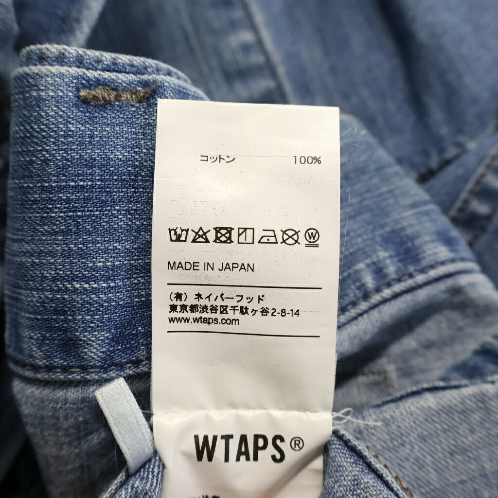 WTAPS(ダブルタップス) 19AW THOMPSON LS / SHIRT. COTTON. DENIM コットンデニム ノーカラー長袖シャツ インディゴ 192GWDT-SHM01