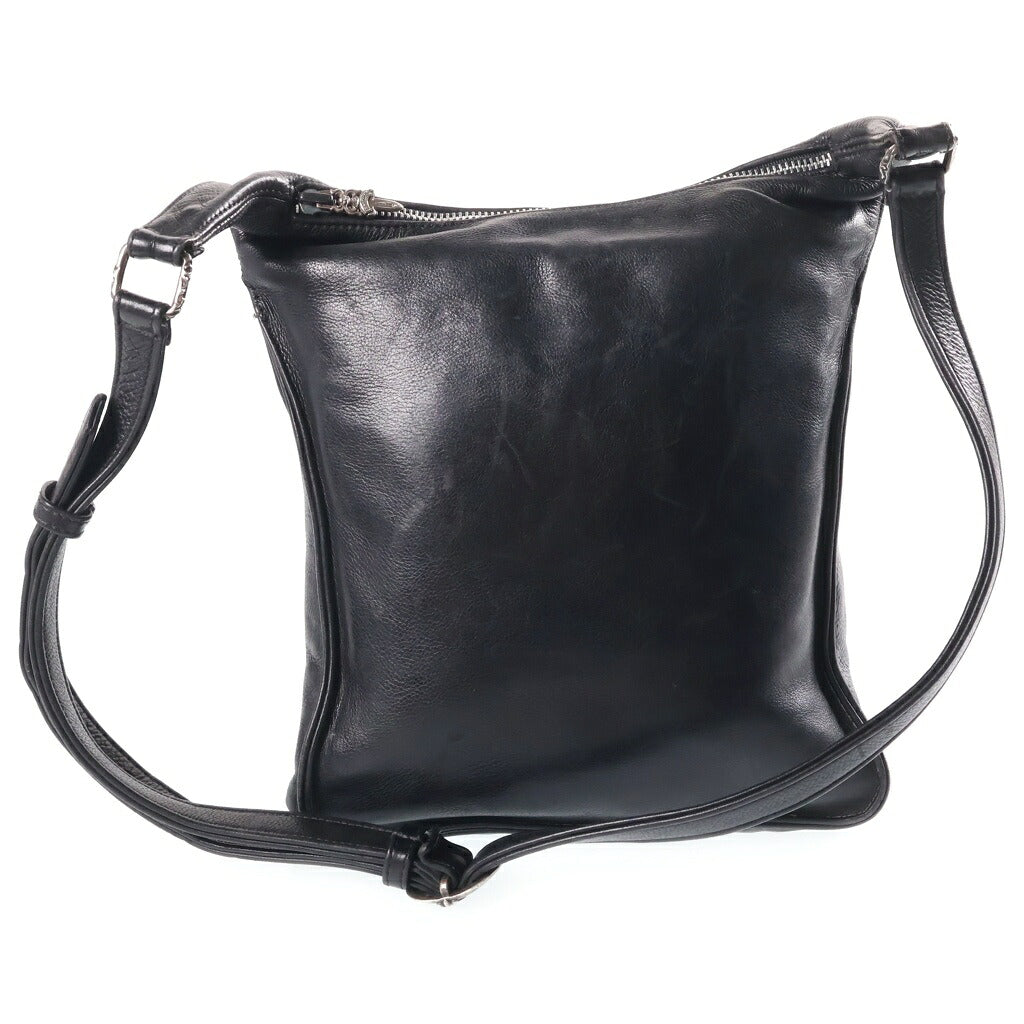 CHROME HEARTS(クロムハーツ) F-SLINGER/Fスリンガー フラップボタン レザーショルダーバッグ ブラック