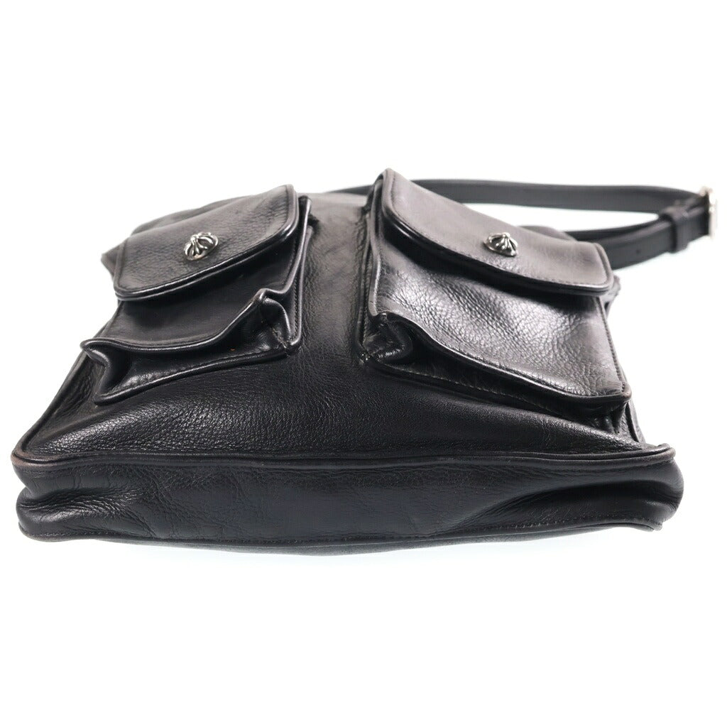 CHROME HEARTS(クロムハーツ) F-SLINGER/Fスリンガー フラップボタン レザーショルダーバッグ ブラック