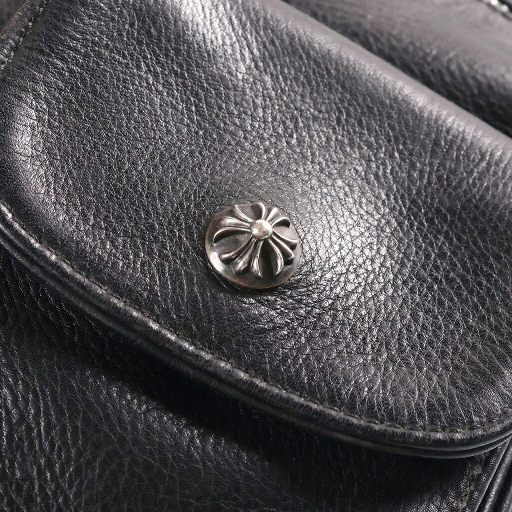 CHROME HEARTS(クロムハーツ) F-SLINGER/Fスリンガー フラップボタン レザーショルダーバッグ ブラック