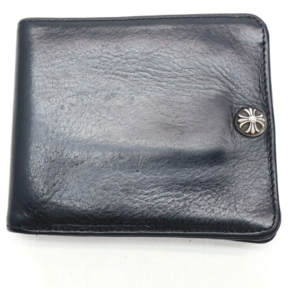 CHROME HEARTS(クロムハーツ) 1SNAP 1スナップ クロスボールボタン レザーウォレット 財布 ブラック