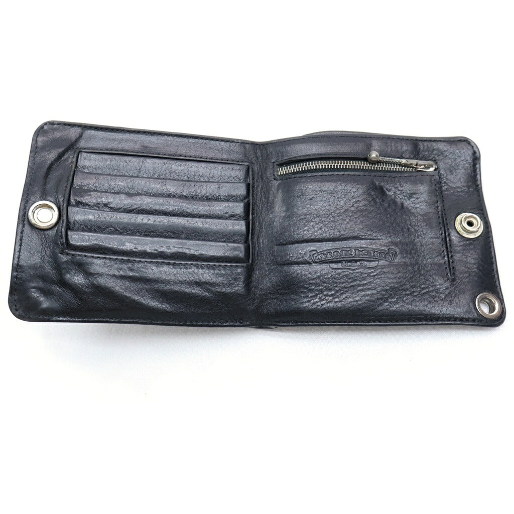 CHROME HEARTS(クロムハーツ) 1SNAP 1スナップ クロスボールボタン レザーウォレット 財布 ブラック