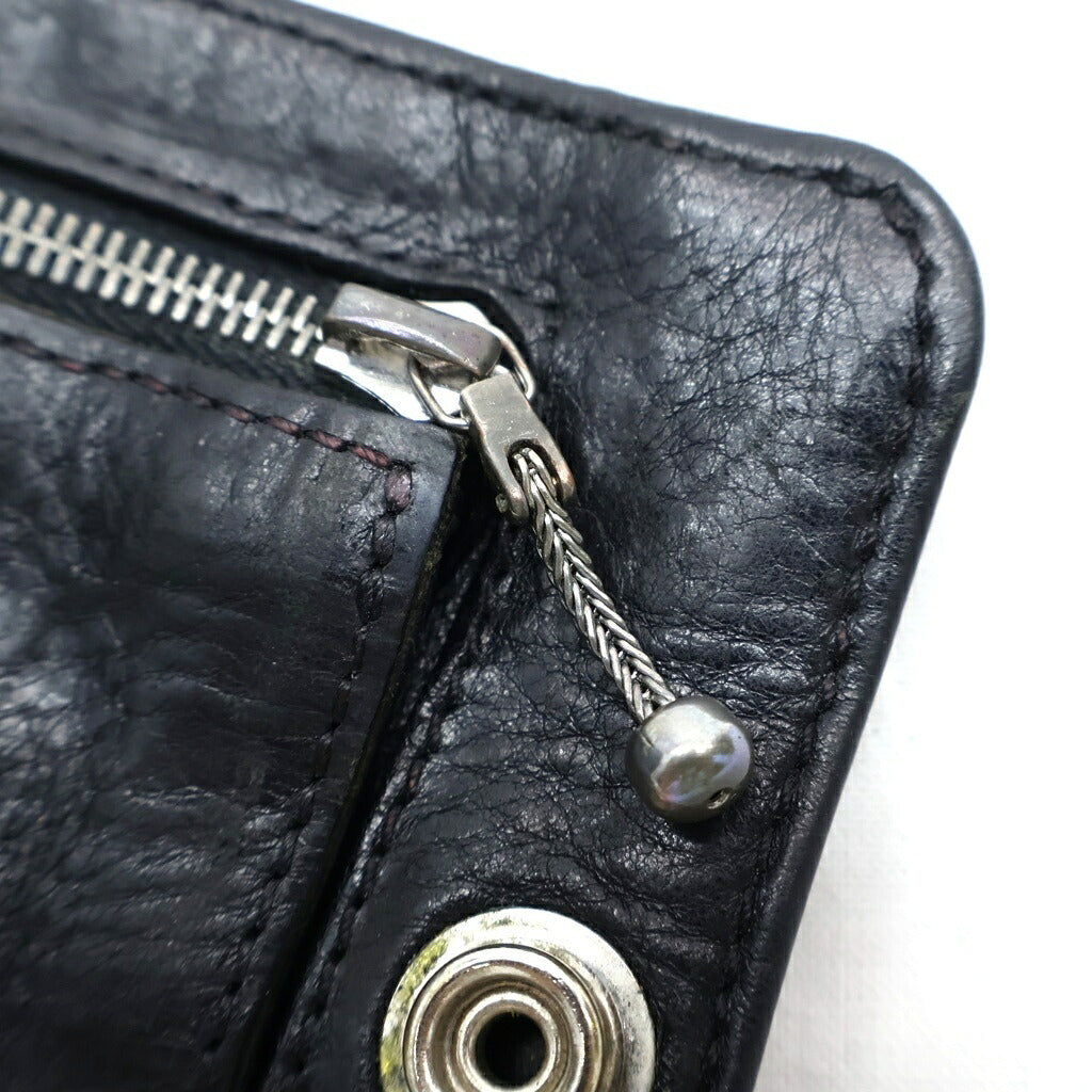 CHROME HEARTS(クロムハーツ) 1SNAP 1スナップ クロスボールボタン レザーウォレット 財布 ブラック