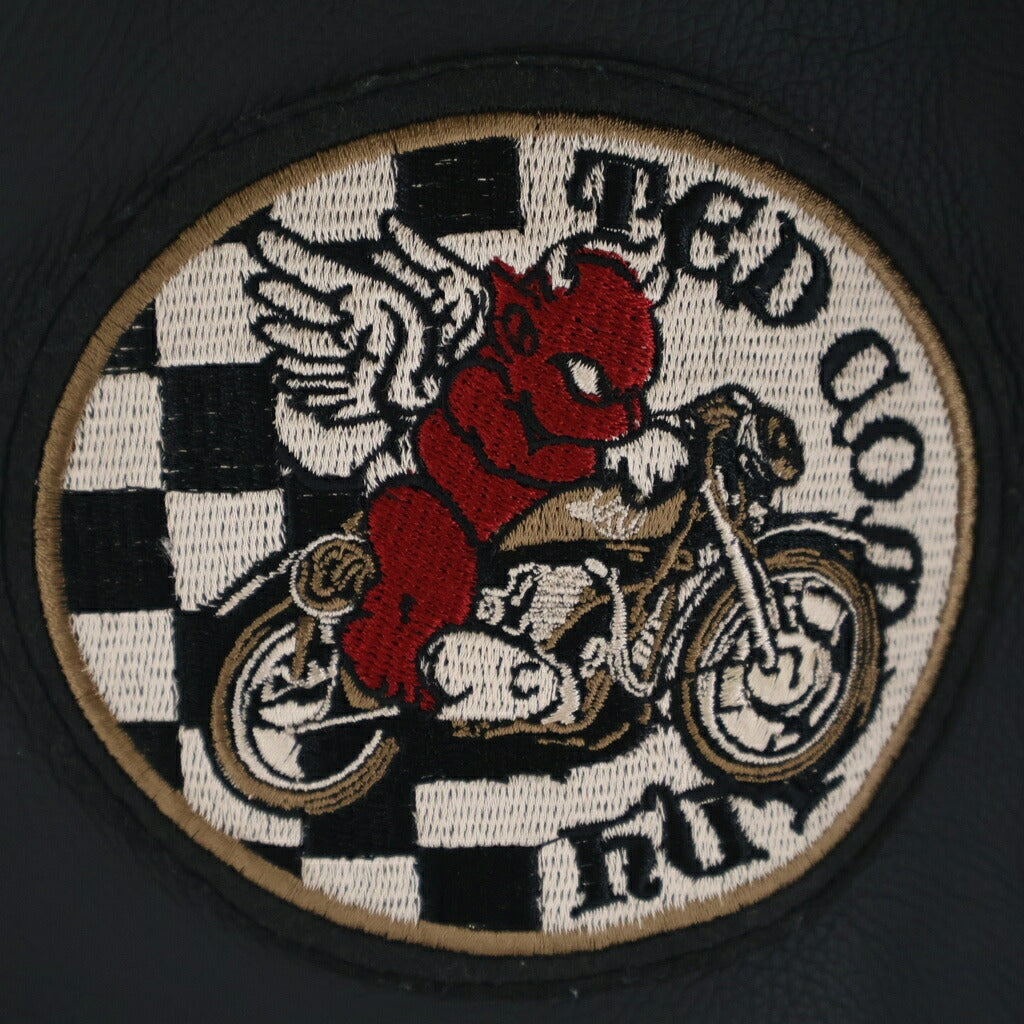 TEDMAN TED COMPANY(テッドマン テッドカンパニー) DEVIL M.C デビル 両面ワッペン カウレザー シングルライダースジャケット ブラック TDRJ-12000