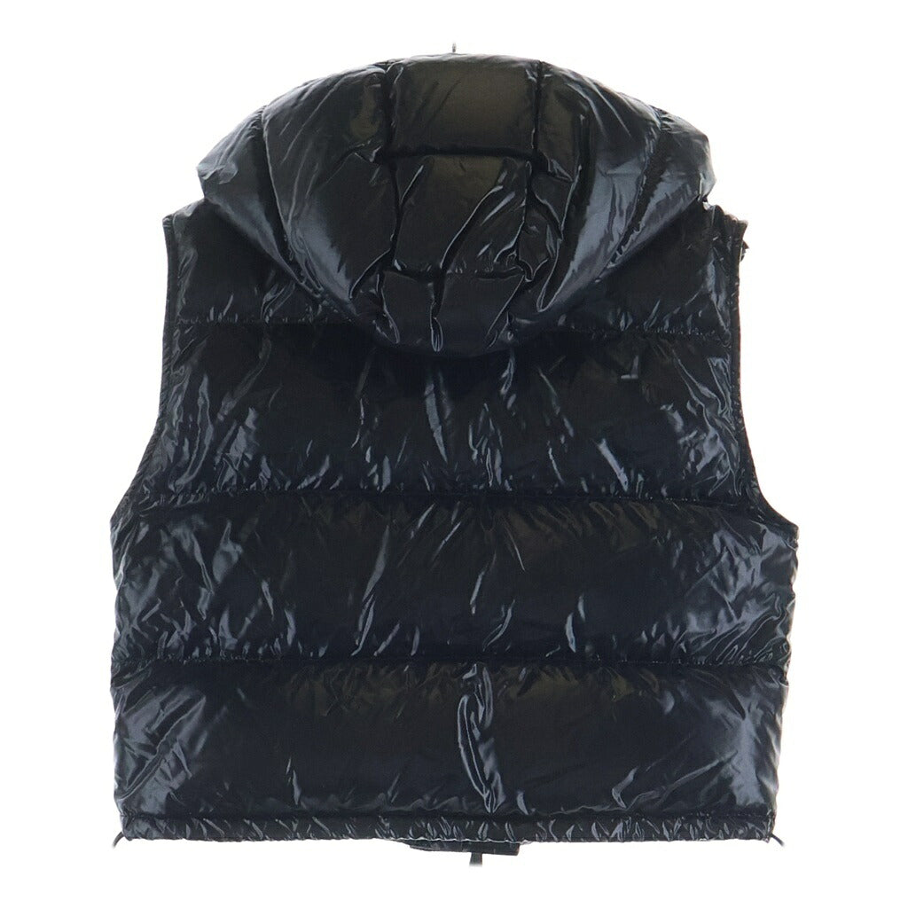 MONCLER(モンクレール) 21AW ALPISTE GILET アルピステ ラバーロゴワッペン フーデッドダウンベスト レディース ブラック/ピンク G20931A00057 68950