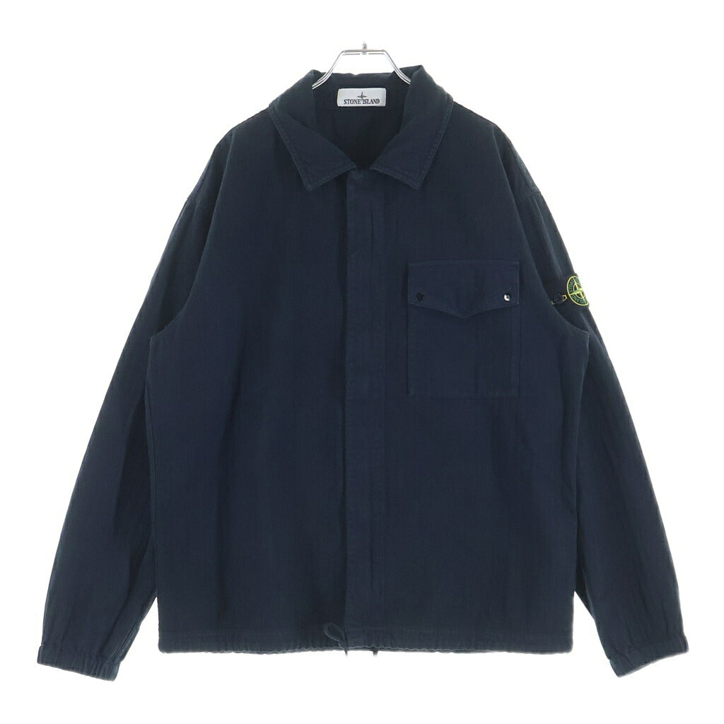 STONE ISLAND(ストーンアイランド) COTTON HERRINGBONE ZIP SHIRT JACKET コットン ヘリンボーン ジップアップ シャツジャケット ネイビー L2S151200014 S0456