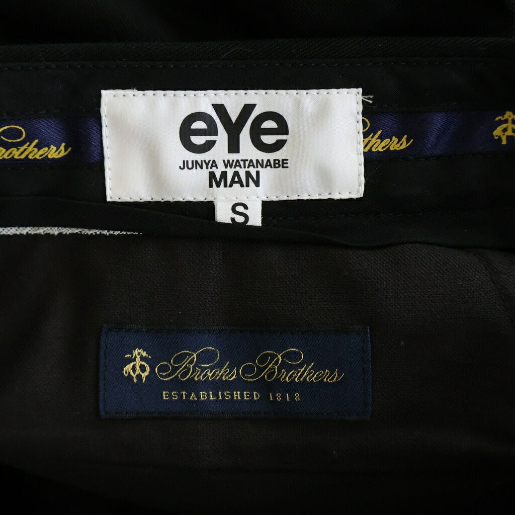 eYe COMME des GARCONS JUNYA WATANABE MAN(アイ コム デ ギャルソン ジュンヤ ワタナベ マン) 23SS AD2022 ×BROOKS BROTHERS ブルックスブラザーズ ジップフライ ワイドチノパンツ ブラック WK-P909