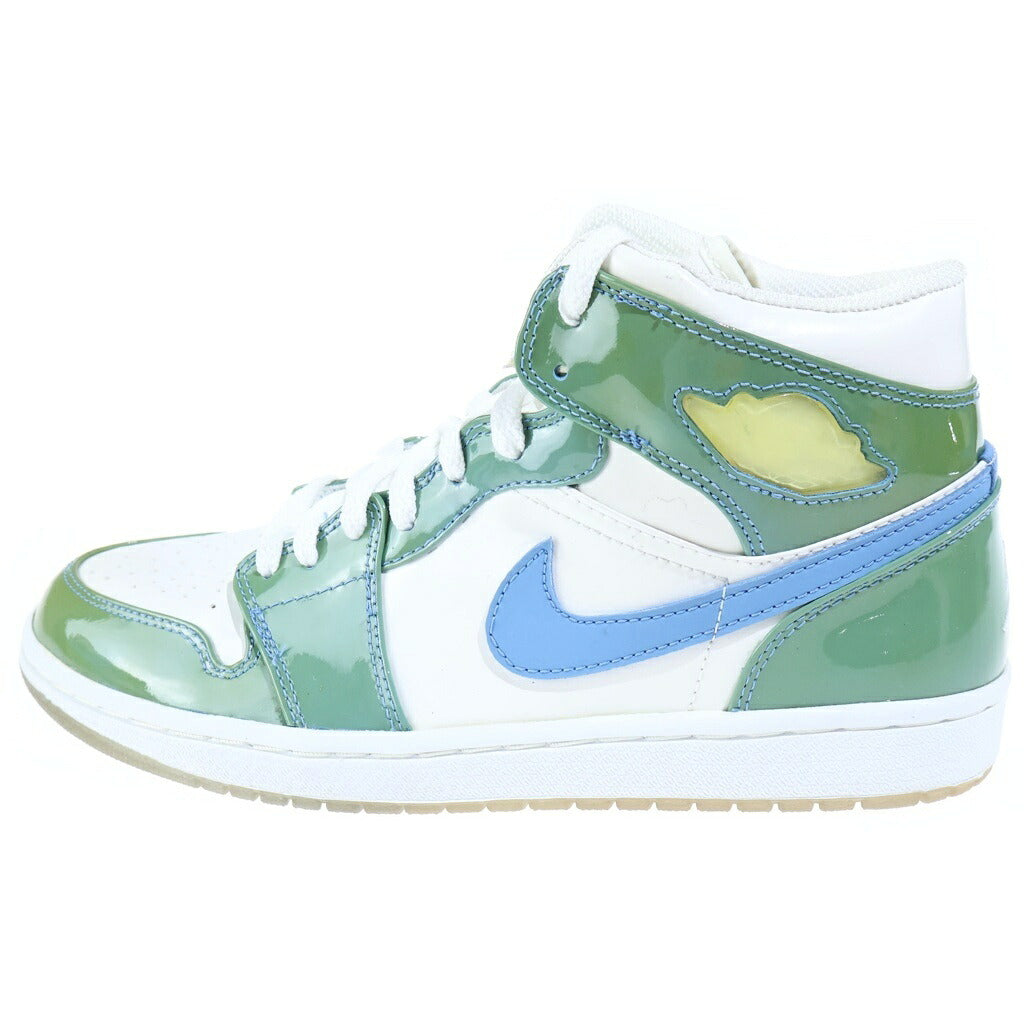 NIKE(ナイキ) 【観賞用 2003年製】 AIR JORDAN 1 RETRO UNC PATENT エアジョーダン1 レトロ パテント ハイカットスニーカー グリーン/ブルー/ホワイト US9/27cm 136085-140