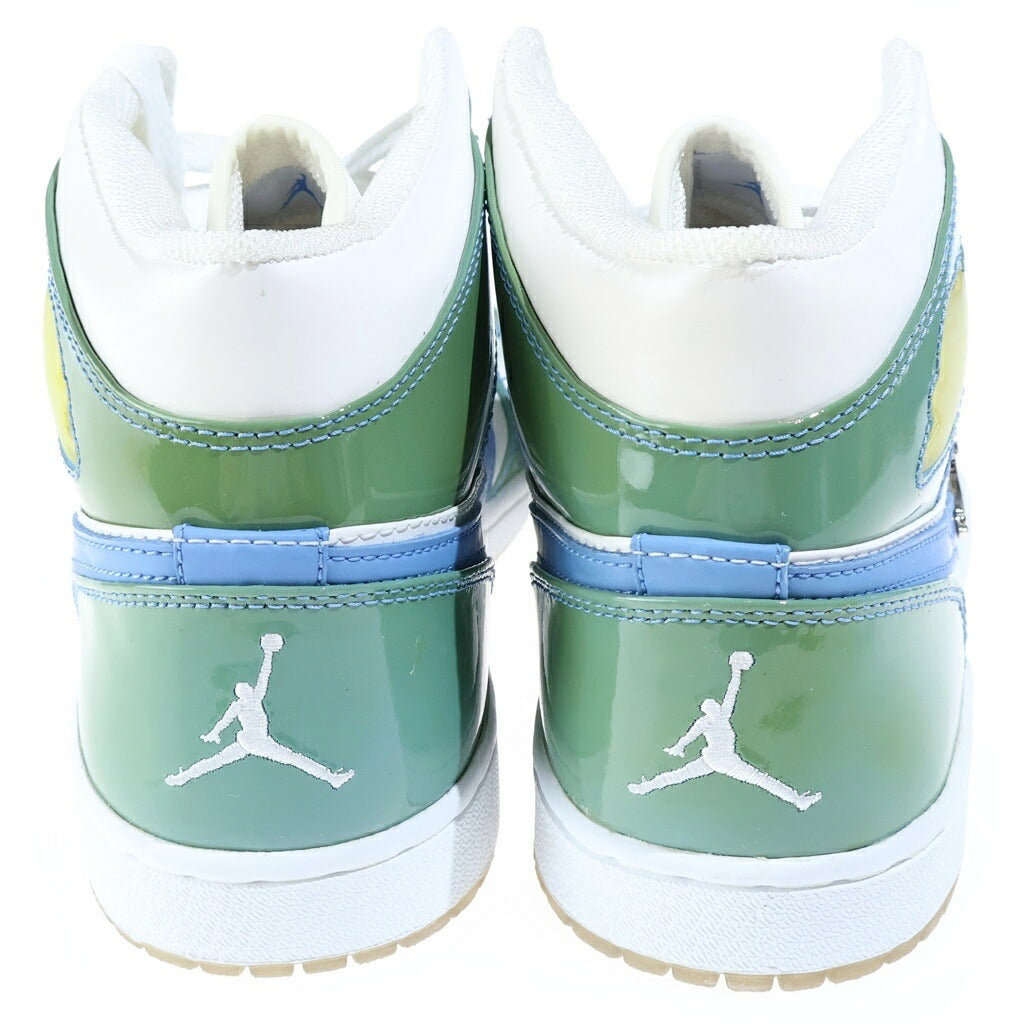 NIKE(ナイキ) 【観賞用 2003年製】 AIR JORDAN 1 RETRO UNC PATENT エアジョーダン1 レトロ パテント ハイカットスニーカー グリーン/ブルー/ホワイト US9/27cm 136085-140