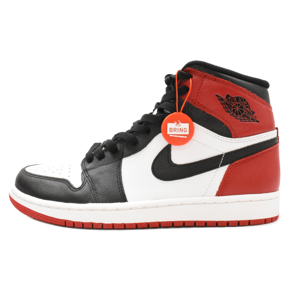 NIKE(ナイキ) AIR JORDAN1 RETRO HIGH OG エアジョーダン1 ハイカットスニーカー つま黒 ブラック/レッド 555088-184 US8