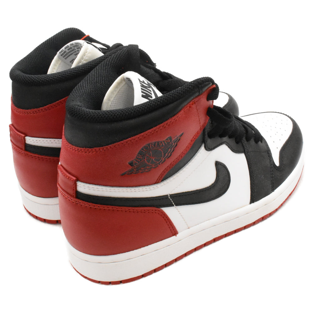 NIKE(ナイキ) AIR JORDAN1 RETRO HIGH OG エアジョーダン1 ハイカットスニーカー つま黒 ブラック/レッド 555088-184 US8