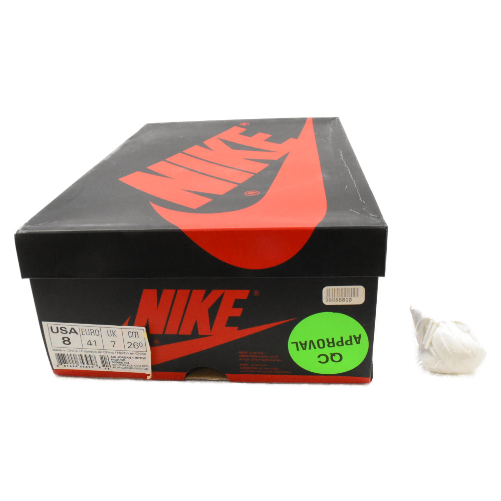 NIKE(ナイキ) AIR JORDAN1 RETRO HIGH OG エアジョーダン1 ハイカットスニーカー つま黒 ブラック/レッド 555088-184 US8