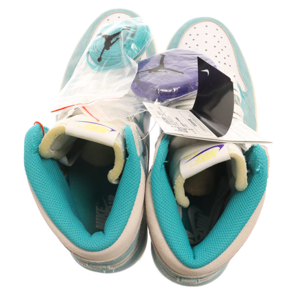 NIKE(ナイキ) AIR JORDAN 1 RETRO HIGH OG TURBO GREEN エアジョーダン1 レトロハイオージーターボグリーン ハイカットスニーカー ライトブルー/ホワイト US8 555088-311